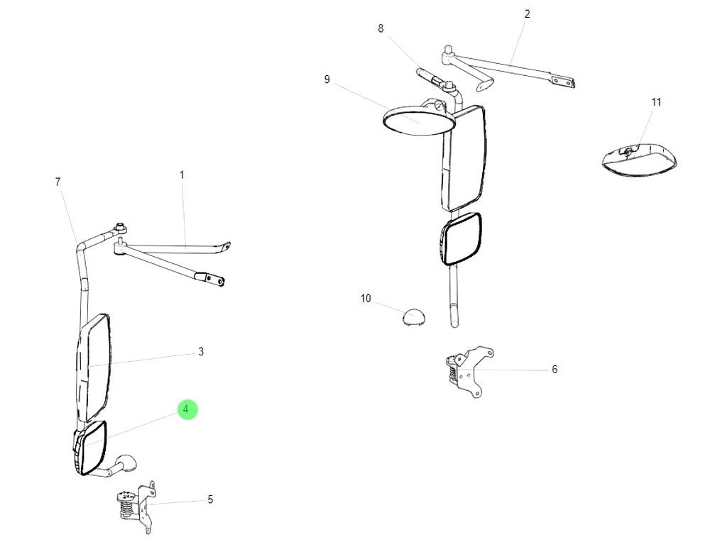 LG1613770052  广角后视镜,Wide-angle rearview mirror,济南向前汽车配件有限公司