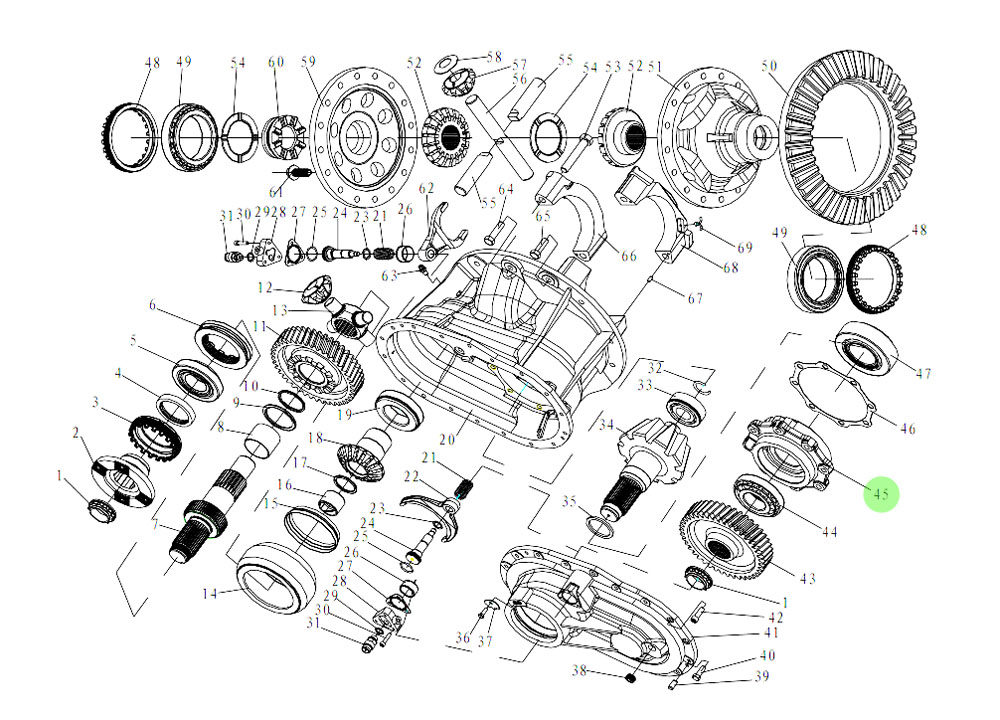 HD469-2502030 中桥轴承座,Central bearing housing,济南向前汽车配件有限公司