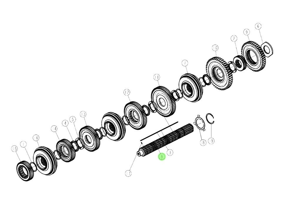 12JS160T-1701105 二轴,Main shaft,济南向前汽车配件有限公司 12JS160T-1701105 二轴,Main shaft,济南向前汽车配件有限公司