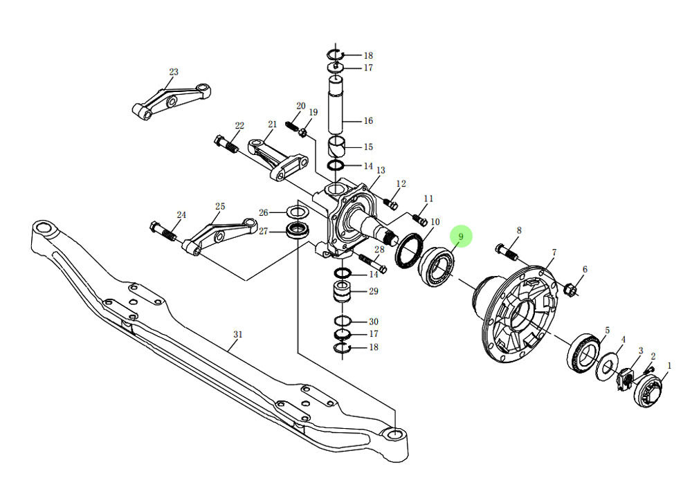 06.32499.0190 前轮毂内轴承 33216X2,Front hub inner bearing,济南向前汽车配件有限公司