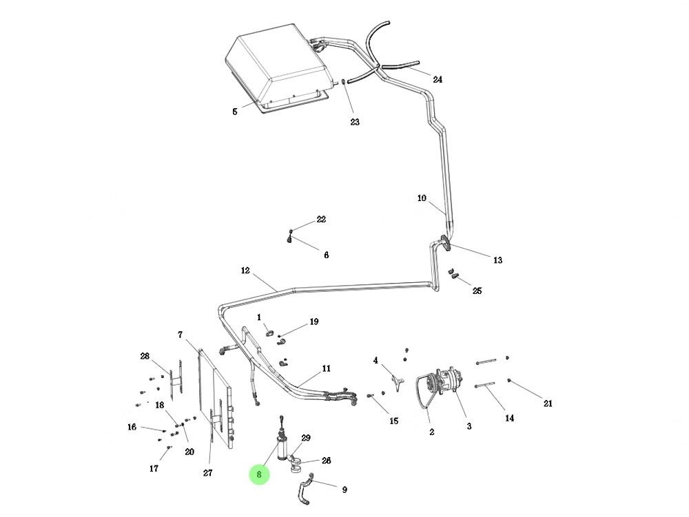 DZ15251845005 干燥罐总成,Drying tank assembly,济南向前汽车配件有限公司