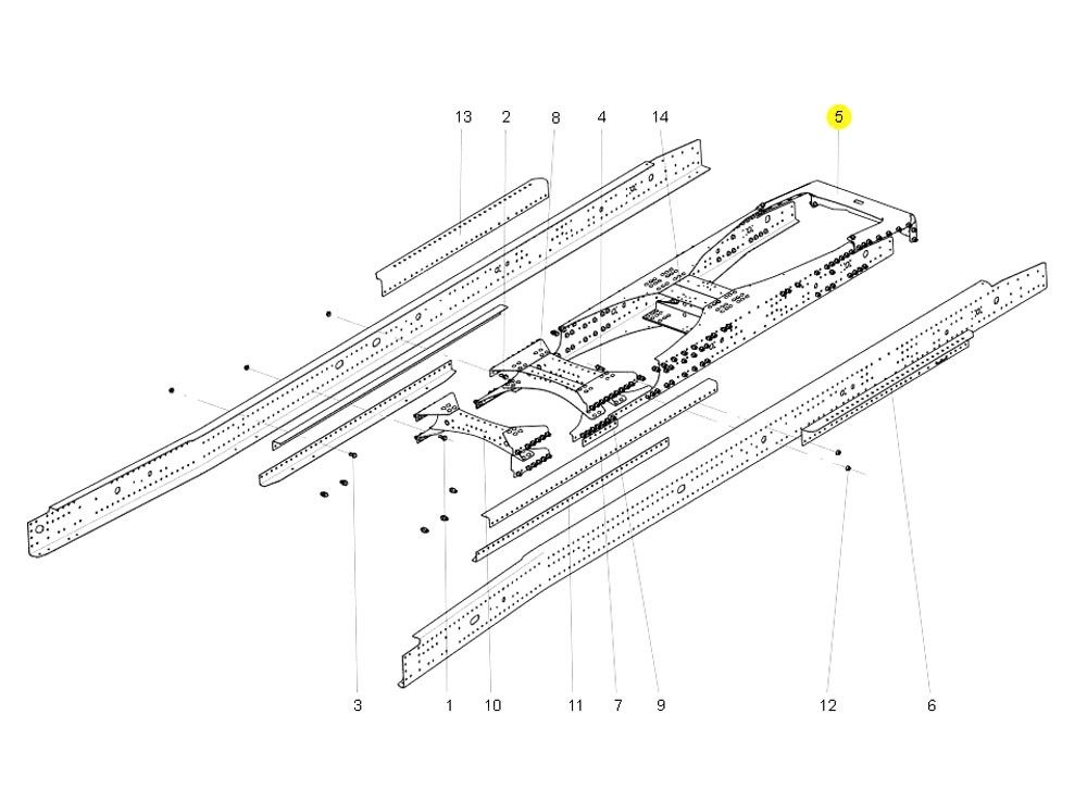 YZ9516513179  一体式尾梁,Integrated tailpiece,济南向前汽车配件有限公司