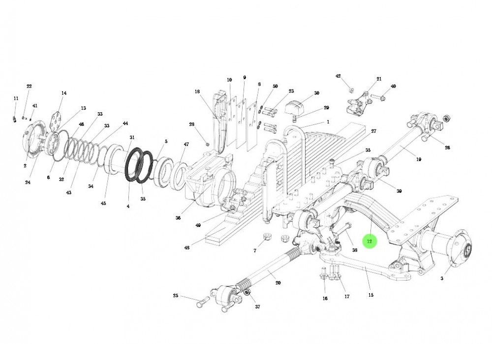 FDZ9525952084110035-SY 平衡轴总成,Balance shaft assembly,济南向前汽车配件有限公司