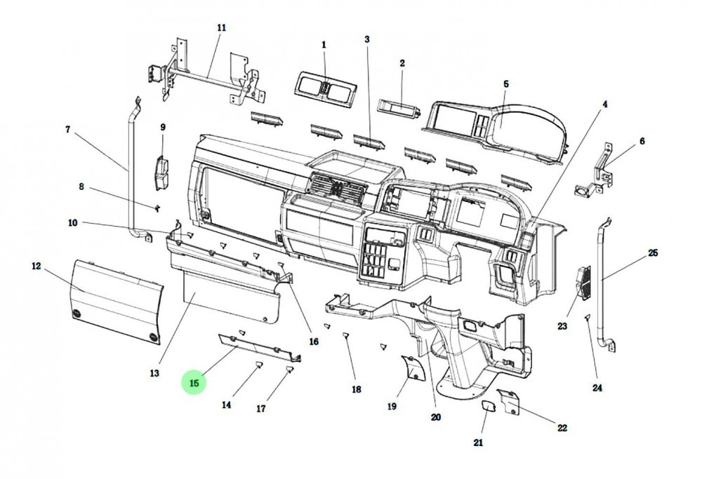 DZ15221162050  中下护板总成 XQ046915,Lower and middle guard plate assembly,济南向前汽车配件有限公司