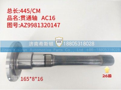 AZ9981320147,AZ16贯通轴,济南希斯顿汽车配件有限公司