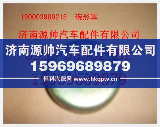 190003989215,重汽豪沃碗形塞190003989215,济南源帅汽车配件有限公司