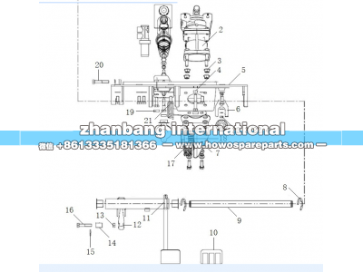 AZ9925360075,T7新款组合踏板操纵总成(高地板驾驶室-Δp=0.3-AMT-T7内外饰升级),济南冠泽卡车配件营销中心