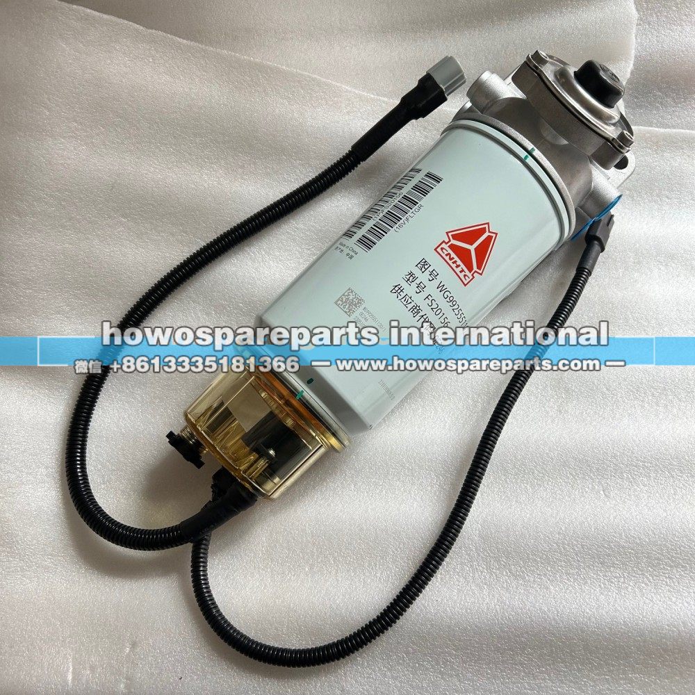 重汽曼發(fā)動(dòng)機(jī)電加熱燃油粗濾器(右進(jìn)右出帶手泵)，WG9925551120