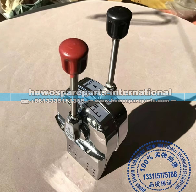,HOWO371 搅拌车用船用换挡器总成 日式双柄油门控制器,济南冠泽卡车配件营销中心