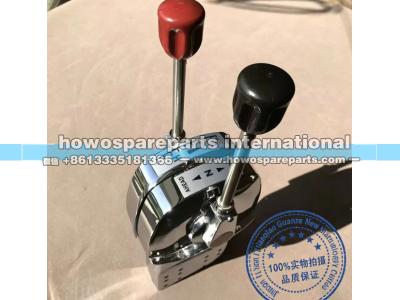 ,HOWO371 搅拌车用船用换挡器总成 日式双柄油门控制器,济南冠泽卡车配件营销中心