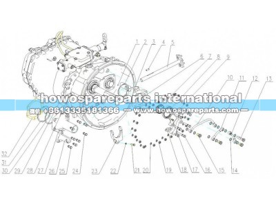 Q150B1030六角头螺栓 Q40310	弹簧垫圈 WG2222000001副轴端盖 WG2229000002副轴端盖衬垫图2