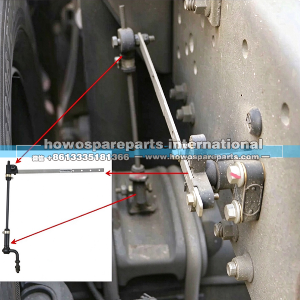 WG9925715114,重汽汕德卡豪沃T7空气悬挂ECAS气体弹簧减震高度控制阀拉摆杆,济南冠泽卡车配件营销中心