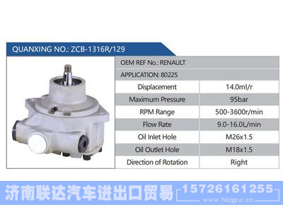 ZCB-1316R-129，RENAULT，80225,,济南联达汽车进出口贸易有限公司