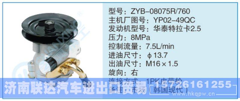 ZYB-08075R-760,YP02-49QC小車(chē)轉(zhuǎn)向泵系列/ZYB-08075R-760,YP02-49QC