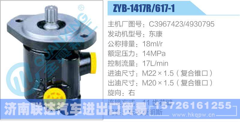 ZYB-1417R-617-1，C3967423，4930795，东康动力转向助力泵，叶片泵/ZYB-1417R-617-1，C3967423，4930795，东康
