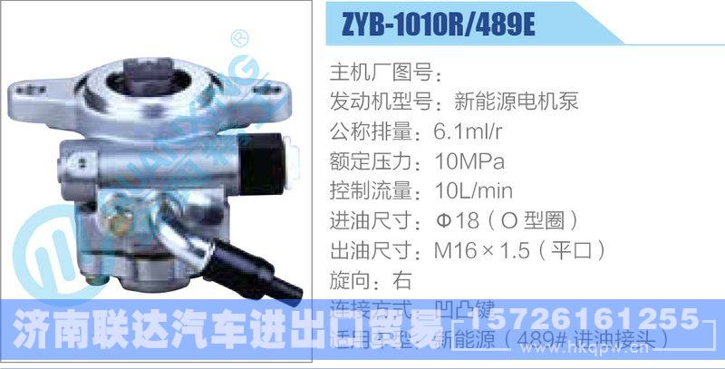 ZYB-1010R-489E，新能源电机泵动力转向助力泵，叶片泵/ZYB-1010R-489E，新能源电机泵