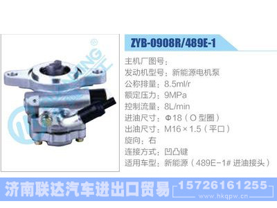 ZYB-0908R-489E-1，新能源电机泵,,济南联达汽车进出口贸易有限公司