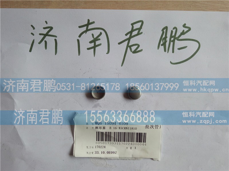 济南君鹏供应mq6-15094-4109碗形塞