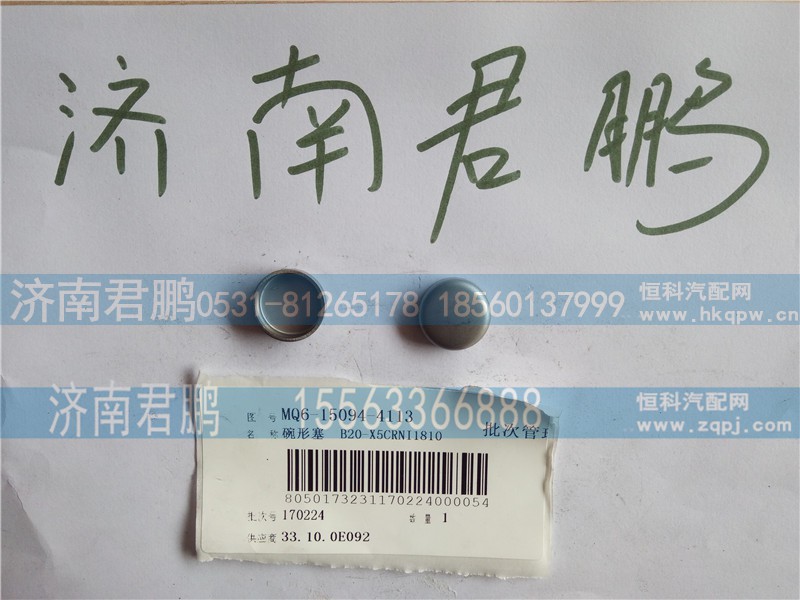 济南君鹏供应MQ6-15094-4113碗形塞