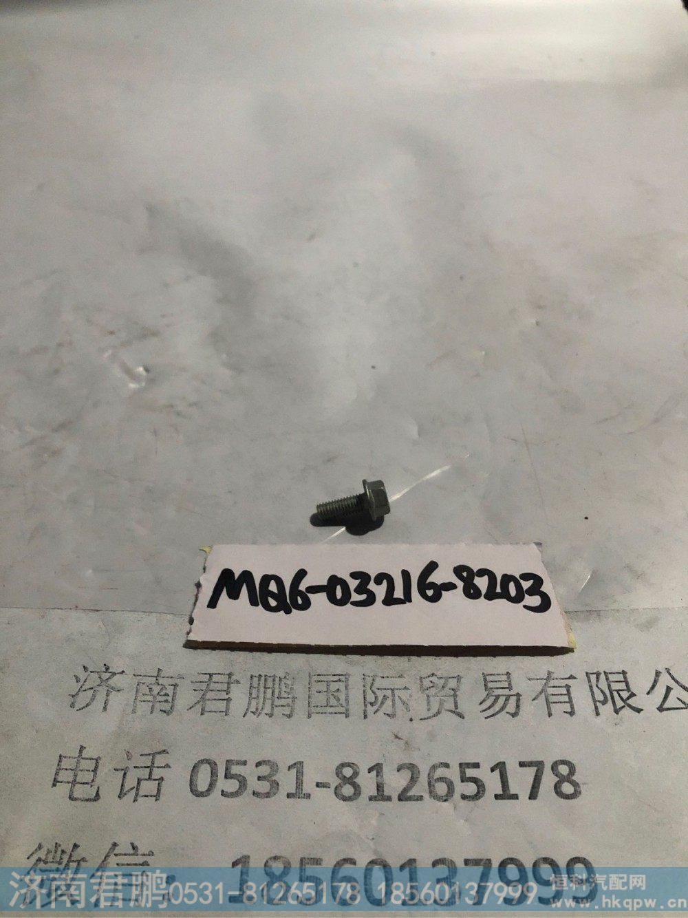 济南君鹏供应MQ6-03216-8203六角法兰面螺栓