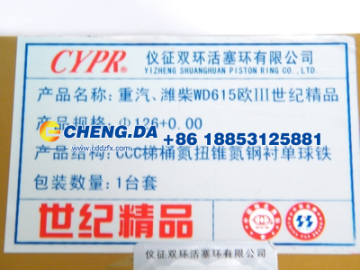 VG1560030050,活塞环 欧Ⅱ-C,山东鼎赞飞行汽车制造有限公司