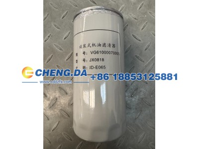WG61000070005,机油滤芯 JX0818,山东鼎赞飞行汽车制造有限公司