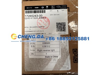17265243,右倒车灯,山东鼎赞飞行汽车制造有限公司