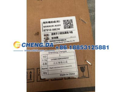 LVGBECK8RG006037,右后视镜总成 品牌,山东鼎赞飞行汽车制造有限公司