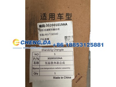 302001019AA,低温散热器总成,山东鼎赞飞行汽车制造有限公司