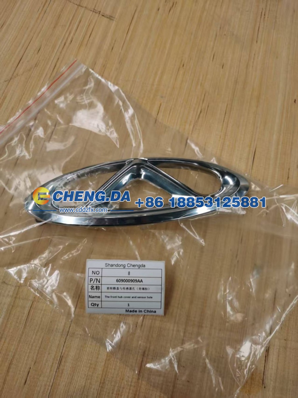 609000909AA 前轮毂盖与传感器孔（奇瑞标）/609000909AA