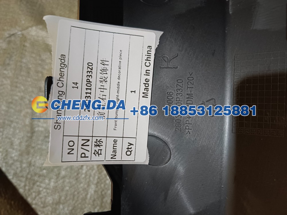 2803110P33Z0,前杠右中装饰件,山东鼎赞飞行汽车制造有限公司