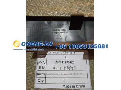 2803112P33Z0,前杠右下装饰件,山东鼎赞飞行汽车制造有限公司