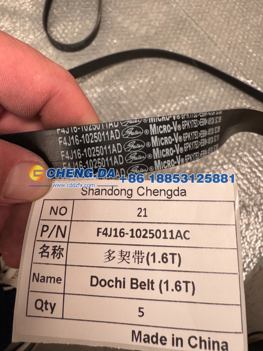 F4J16-1025011AC,多契带(1.6T) 原厂,山东鼎赞飞行汽车制造有限公司