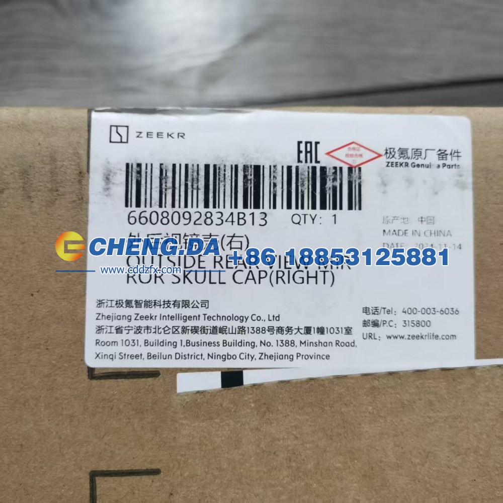 6608092834B13,外后视镜壳-右,山东鼎赞飞行汽车制造有限公司