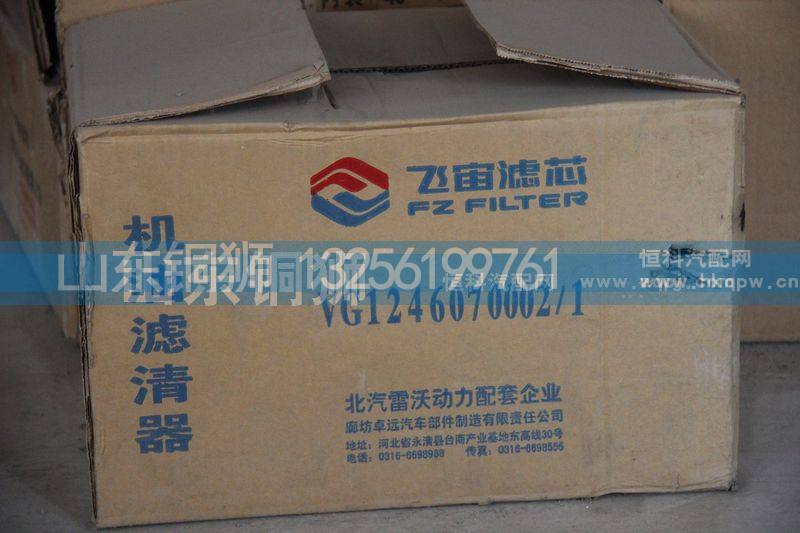 VG1246070002/1,飞宙滤芯机油滤清器,山东铜狮汽车零部件有限公司