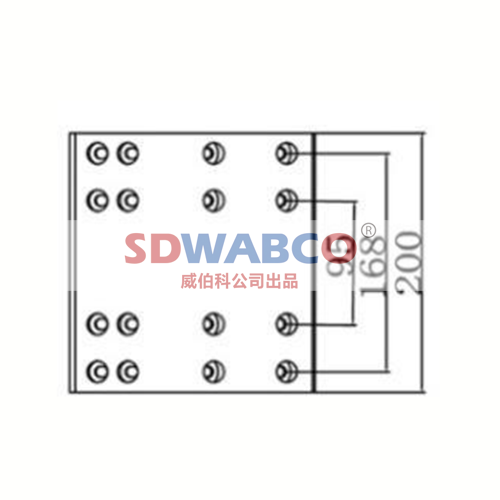 200×203×19.5,大运重卡（后200宽）刹车片,山东威纳驰汽车用品有限公司