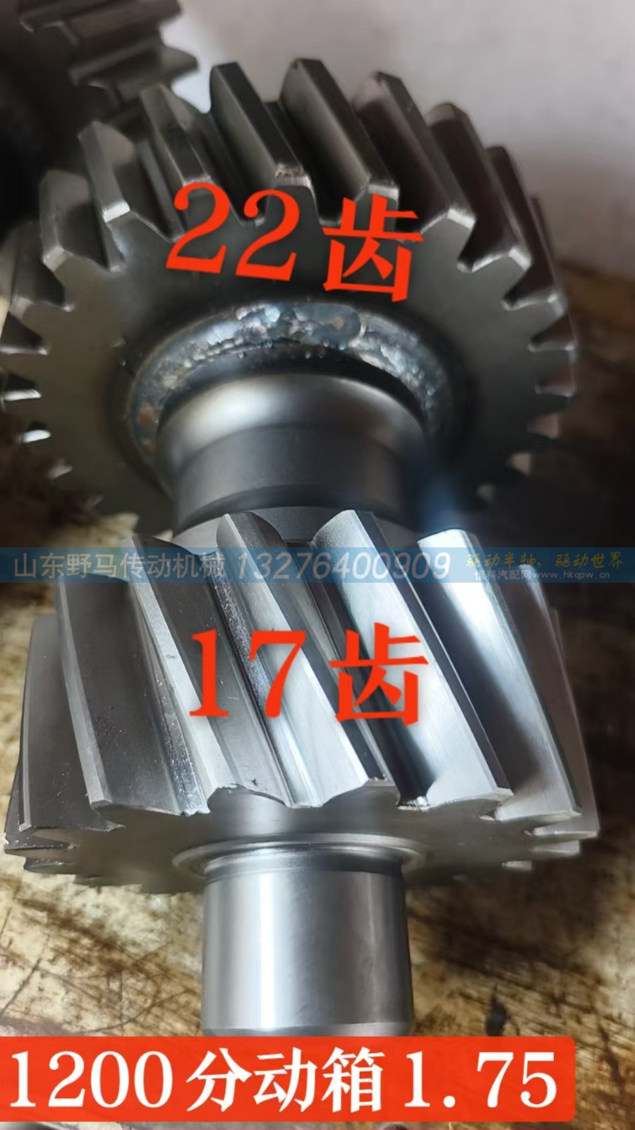 ,1.75 速比中间双联齿轮轴,山东野马传动机械有限公司