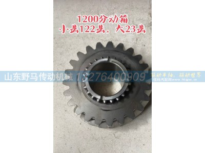 ,1200 分动箱前桥输出双联齿轮（四驱从动齿轮）,山东野马传动机械有限公司